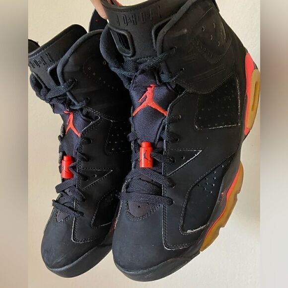 Air Jordan 6 Infer Red Black Sneakers 2000 OG Retro Size 10.5 - Picture 11 of 16